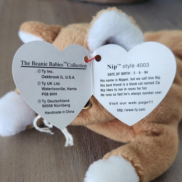 ๐ฑ Ty Beanie Baby โNipโ the Cat โ 1993 Vintage Collectible, Excellent Condition - Picture 10 of 12